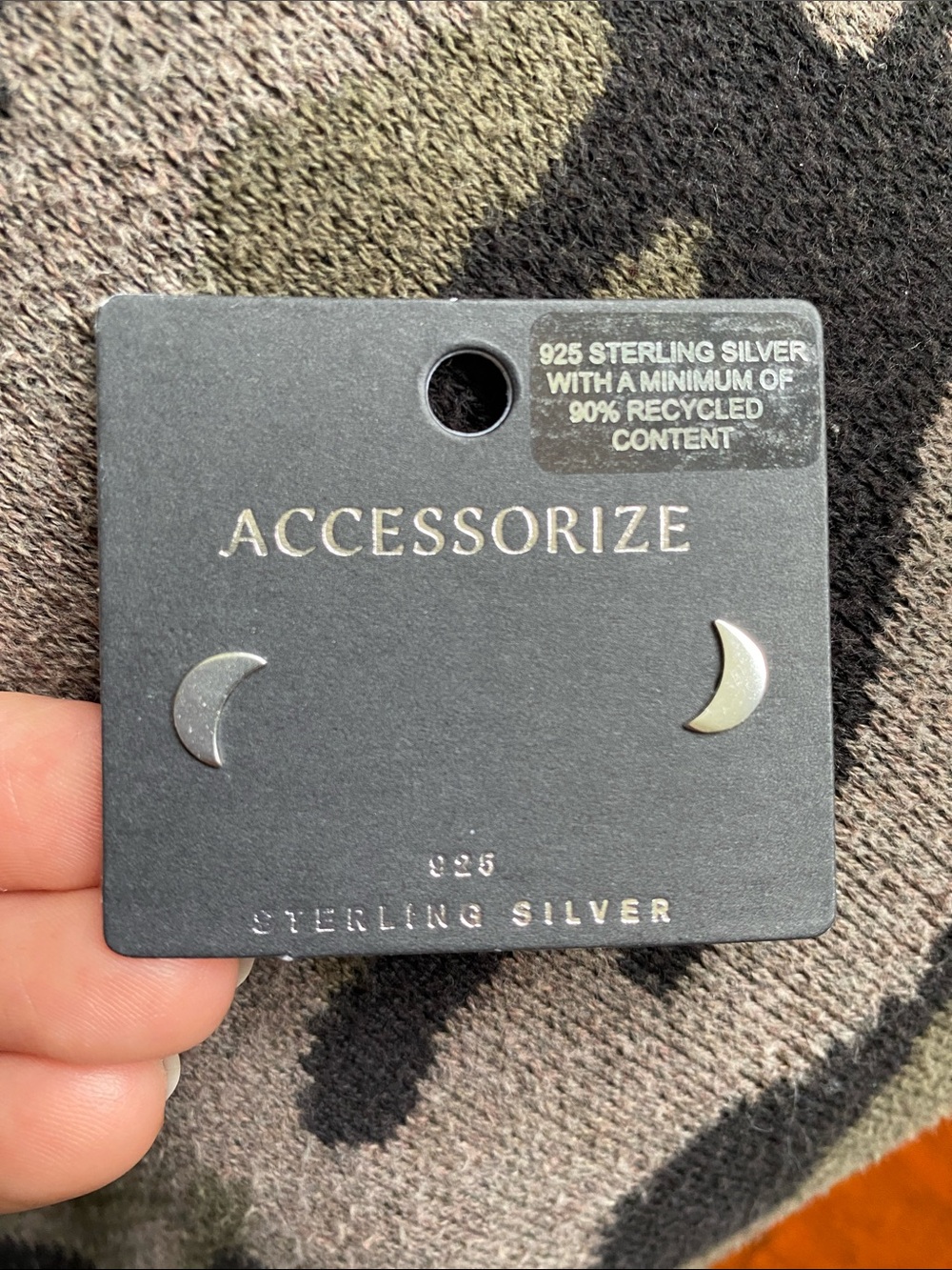 Accessorize Silver Moon Stud Earrings